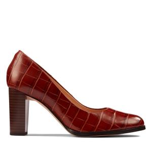 Women's Clarks Kaylin Cara 2 Heels Shoes Dark Brown | CLK319JEK