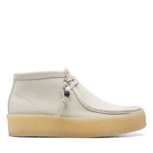 Women's Clarks Wallabee Cup Casual Boots White | CLK235GRC