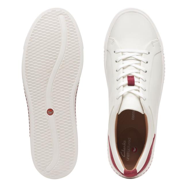 Women's Clarks Un Maui Lace Sneakers White | CLK218XCE